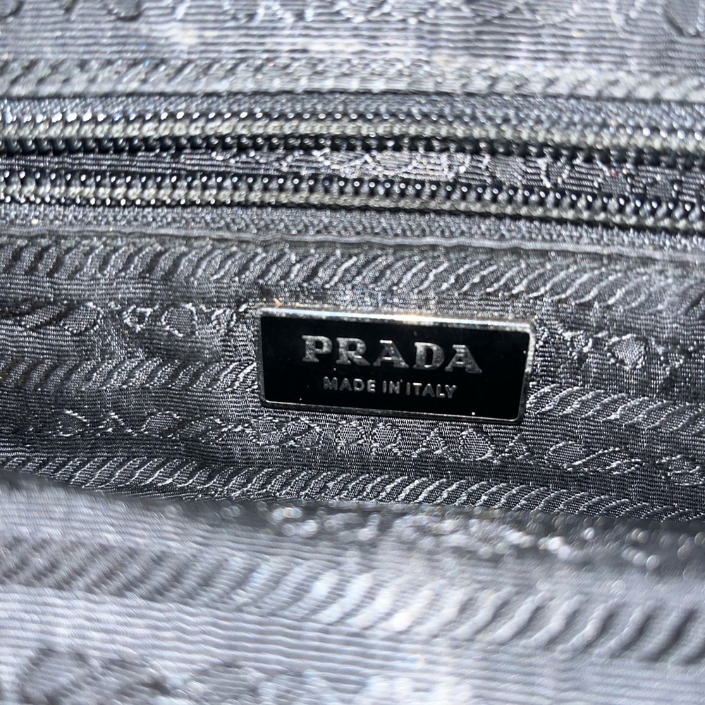 Prada Black Tote Bag with white trim